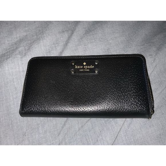 KATE SPADE Neda Zip Around Wellesley Wallet Black - Picture 1 of 4